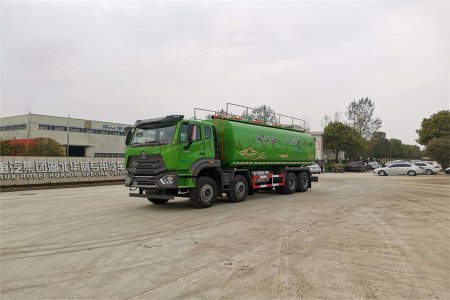 重汽26方豪沃N系列泥漿、污水、液態污物運輸車 前四后八帶防浪板氣動球閥